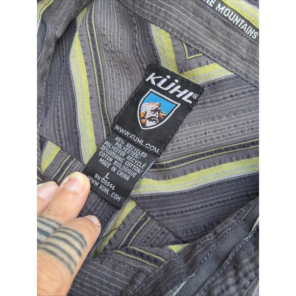 Y2K Kuhl Shirt Mens Large Colorful Striped Outerwear Button Up Casual Hiking VTG - Picture 3 of 5